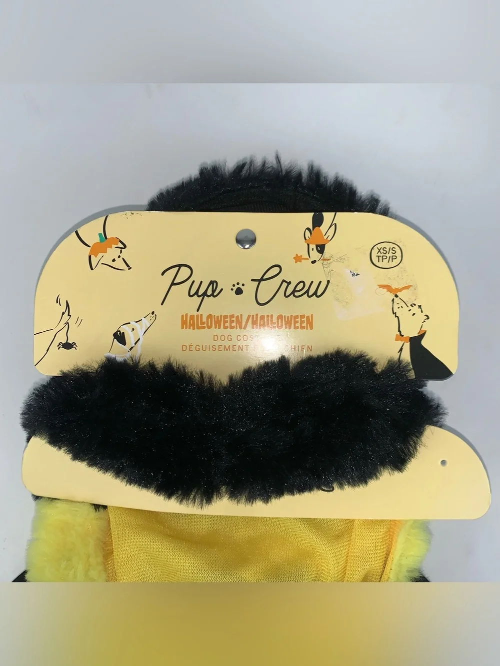 Pup Crew Pet Dog Halloween Costume Bumble Bee Yellow/Black Size XS/S NEW